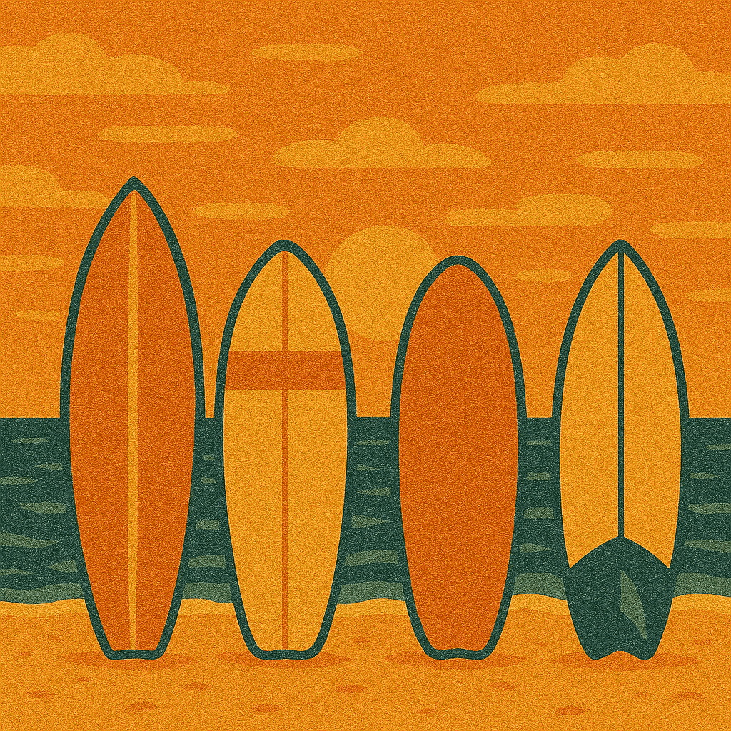 las tablas de surf son de distintas formas según su finalidad